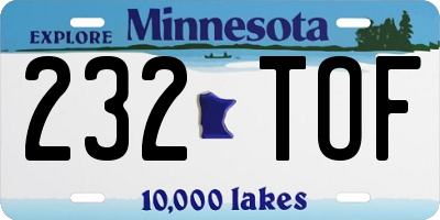 MN license plate 232TOF