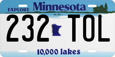 MN license plate 232TOL