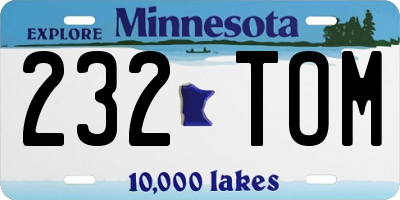 MN license plate 232TOM
