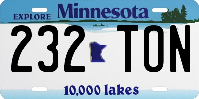 MN license plate 232TON