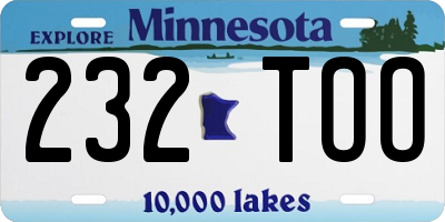 MN license plate 232TOO