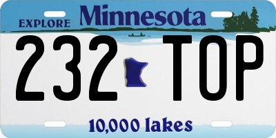 MN license plate 232TOP
