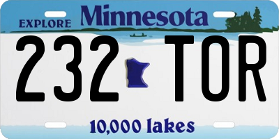 MN license plate 232TOR