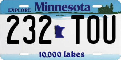 MN license plate 232TOU