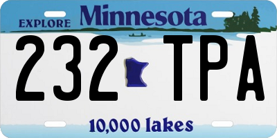 MN license plate 232TPA