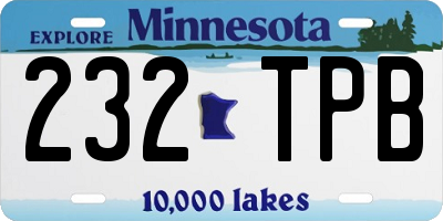 MN license plate 232TPB