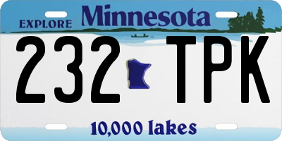 MN license plate 232TPK