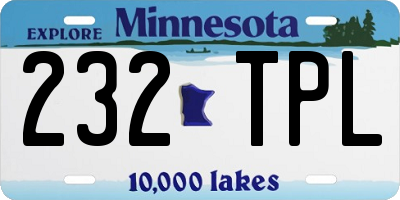 MN license plate 232TPL