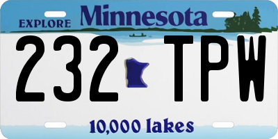 MN license plate 232TPW