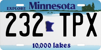 MN license plate 232TPX