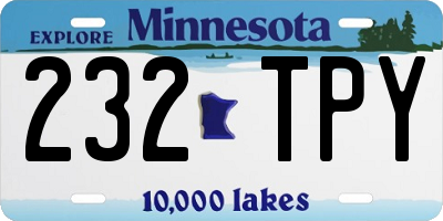 MN license plate 232TPY