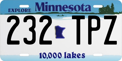 MN license plate 232TPZ