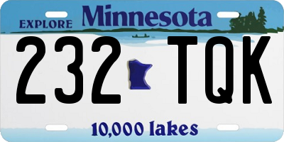 MN license plate 232TQK