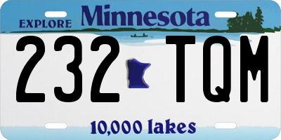 MN license plate 232TQM