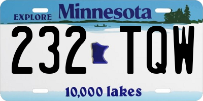 MN license plate 232TQW