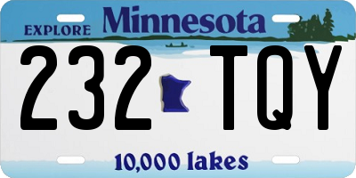 MN license plate 232TQY