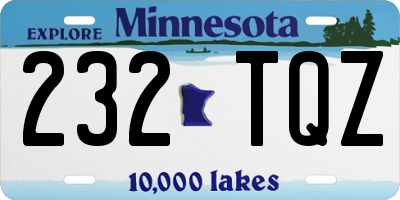 MN license plate 232TQZ