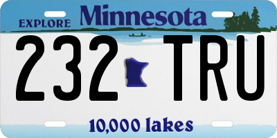 MN license plate 232TRU