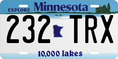MN license plate 232TRX