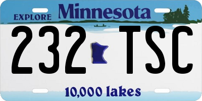 MN license plate 232TSC