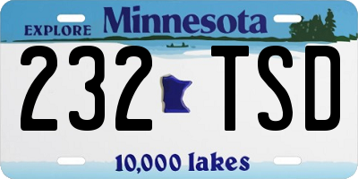 MN license plate 232TSD