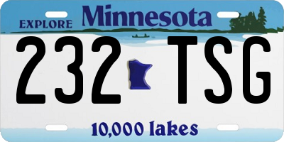 MN license plate 232TSG