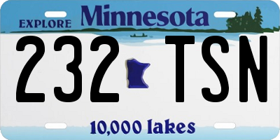 MN license plate 232TSN