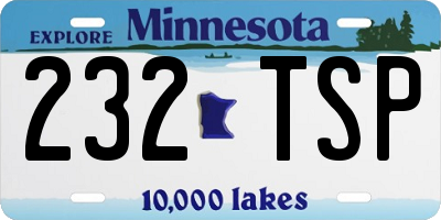 MN license plate 232TSP