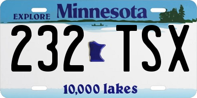 MN license plate 232TSX
