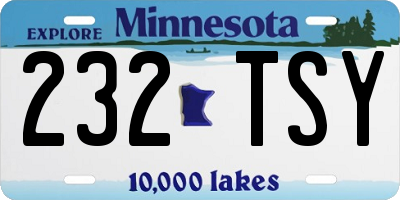 MN license plate 232TSY