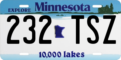 MN license plate 232TSZ