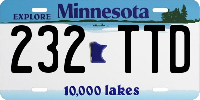 MN license plate 232TTD