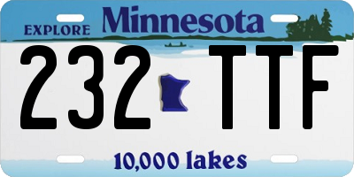 MN license plate 232TTF