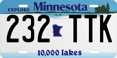 MN license plate 232TTK