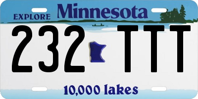 MN license plate 232TTT