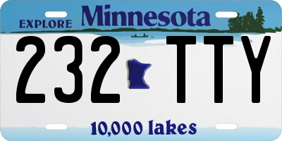 MN license plate 232TTY