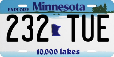 MN license plate 232TUE