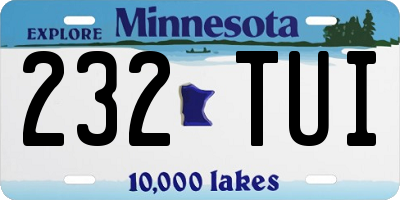 MN license plate 232TUI