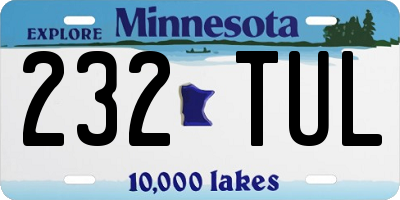 MN license plate 232TUL