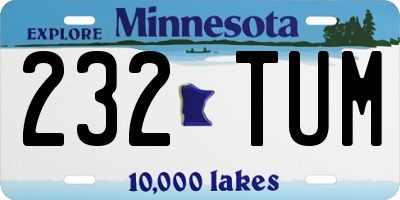 MN license plate 232TUM