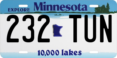MN license plate 232TUN
