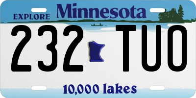 MN license plate 232TUO