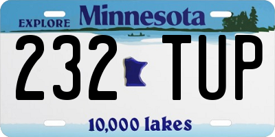 MN license plate 232TUP