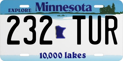 MN license plate 232TUR