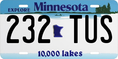 MN license plate 232TUS