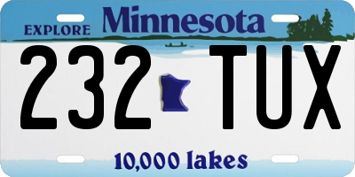 MN license plate 232TUX
