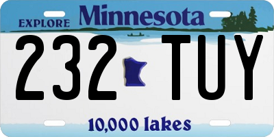 MN license plate 232TUY