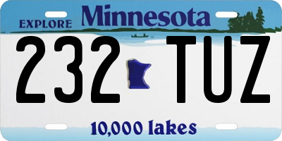 MN license plate 232TUZ