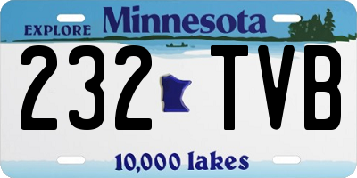 MN license plate 232TVB