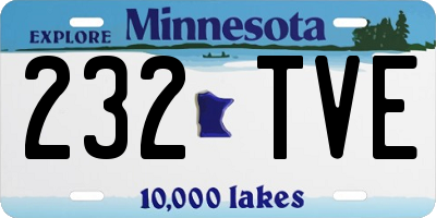 MN license plate 232TVE